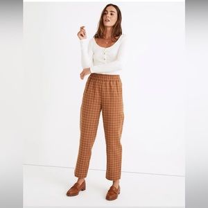 Madewell Waffleback Pull-On High Rise Tapered pants in windowpane